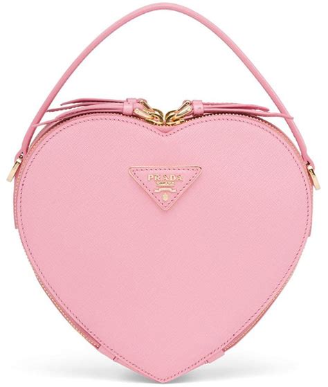 heart shaped prada bag pink|prada black handbag silver hardware.